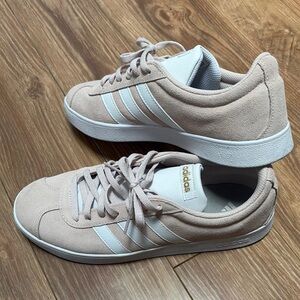 Adidas Light Peach and White Sneakers
